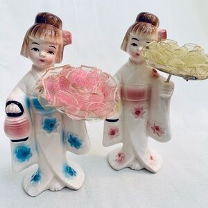 Vintage Japanese Porcelain Geisha Girl Figurines